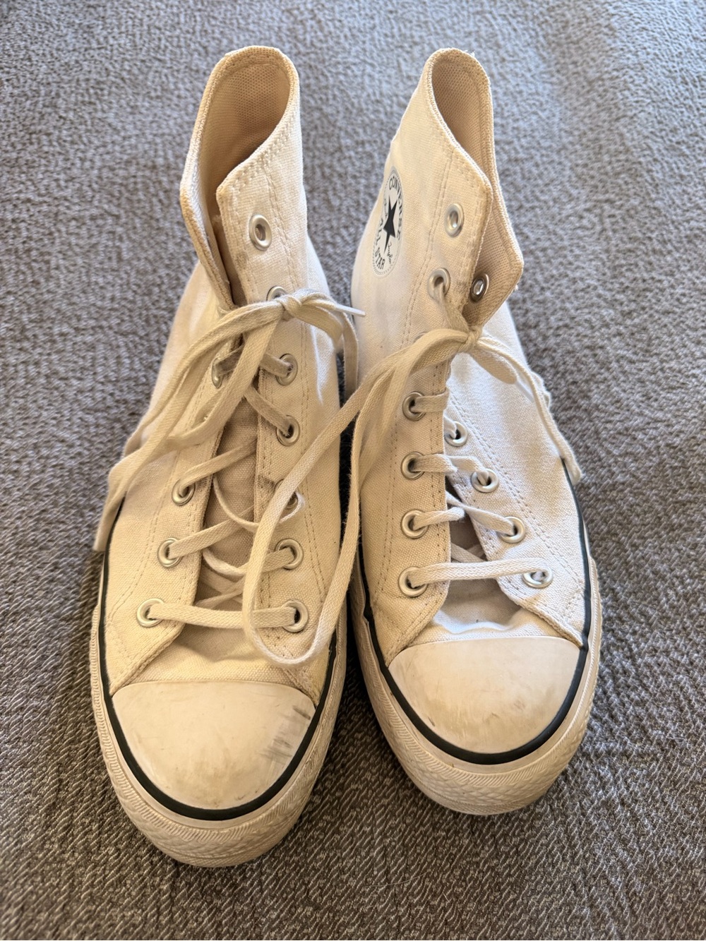 Converse High-Top Sneakers in Off-White